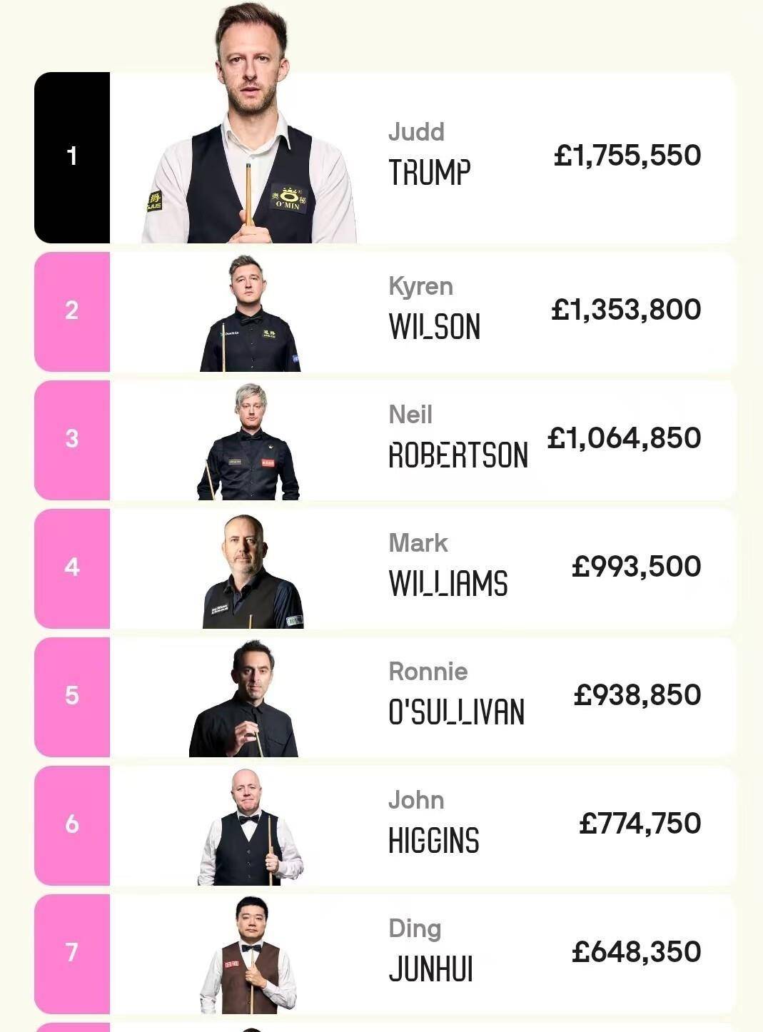 湖面的石头, 职业斯诺克 湖面的石头, 职业斯诺克